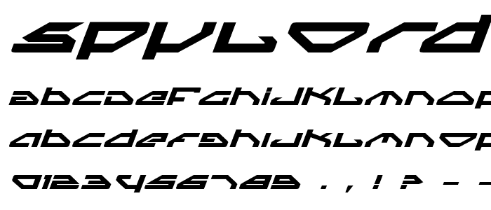Spylord Bold Expanded Italic font